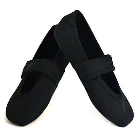 Nufoot womens Mary Jane Flat, Black, Large US Cover