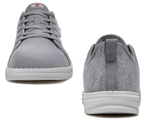 Image of LARNMERN Slip On Steel Toe Shoes Women Work Walking Sneakers Skate Hands Free Safety Tennis Shoes