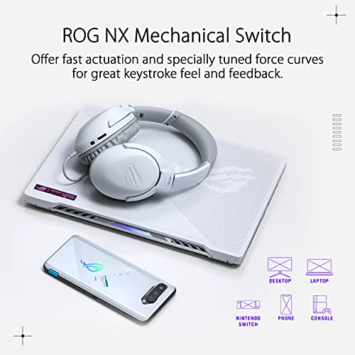 ROG Strix Go Core Moonlight White Cuffia Gaming jack 3.5mm, Audio Alta Risoluzione, Microfono Cancellazione Rumore, Driver 40 mm, Design Leggero, Per PC, Switch, PS5 e Dispositivi Mobile, Bianco - Cuffia gaming - Immagine 4