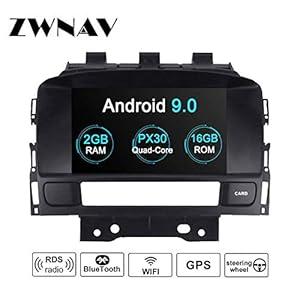 ZWNAV Andriod 9.0 Autoradio Sat Nav Navigation GPS pour Opel Opel Holden Astra J 2010-2016 Soutien Europe 49 Carte de…
