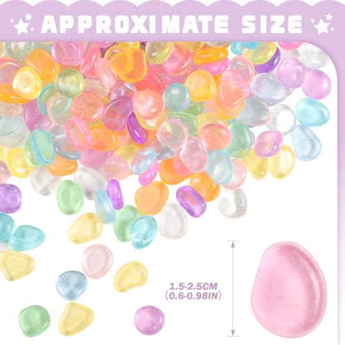 Image of OSOPOLA 350 PCS Glow in The Dark Rocks - White Luminous Stones | Fish Tank Accessories DIY Decor Pebbles for Fairy Garden Yard FD05MX350B
