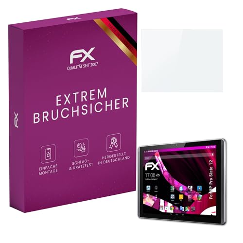 atFoliX Glasfolie kompatibel mit HP Pro Slate 12 Bildschirmfolie, 9H Hybrid-Glass FX Schutzpanzer Folie
