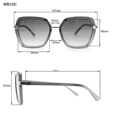 Martha Stewart Women's Ms125 Ombre Uv400 Protective Geometric Hexagonal Sunglasses. Timeless Gifts For Her, 55 Mm, Brown Fade #TOP4
