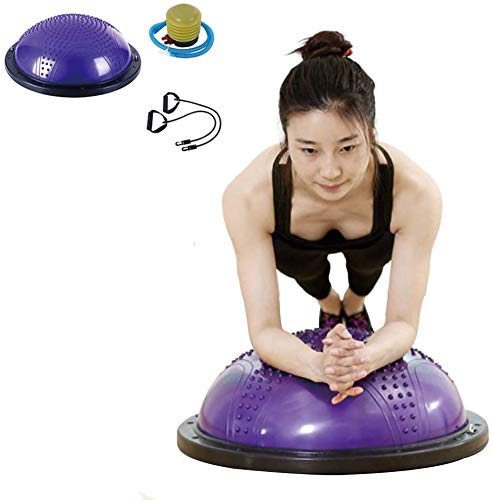 JFZCBXD Balance Trainer Ball Yoga Half Ball Dome Half Yoga Ball Anti Slip Exercise Ball Office Gym Home Yoga Training Purple Diameter 58cm