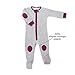 baby deedee Sleepsie Cotton Quilted Footie Pajama, Heather Gray/Mauve, 12-18 Months, (527)