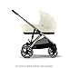Cybex eGazelle/Gazelle S Cot Baby Bassinet - Easy-Carry Ergonomic Handle, Sun Canopy & Spacious, Cozy Interior, Compatible Gazelle S Stroller, Seashell Beige