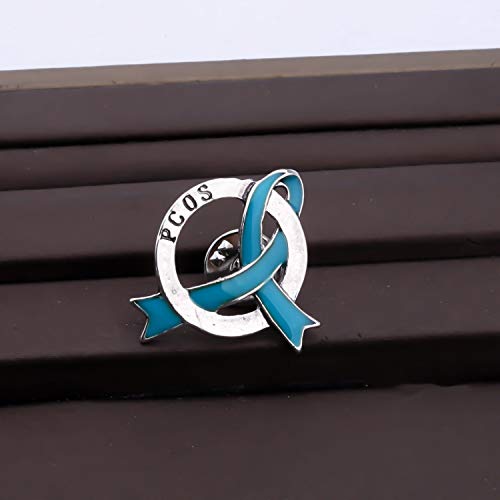CENWA PCOS Gift Polycystic Ovary Syndrome Gift Teal Awareness PCOS Ribbon Pin PCOS Awareness Jewelry4
