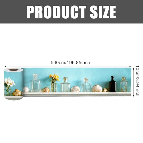 Image of Nuxovilar Beige Lace Peel Stick Wall Border PVC 3.94x16.4'