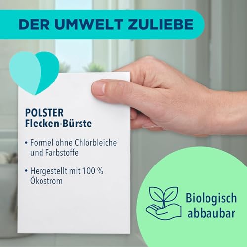 Dr. Beckmann Polster Flecken-Bürste, Flüssigkeit | Polsterreiniger gegen hartnäckige Flecken und Gerüche auf Sofas, Autositzen etc. | inkl. praktischem Bürstenapplikator | 400 ml