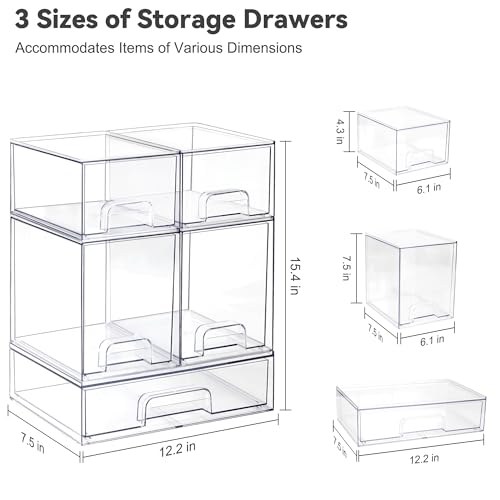 Hvygss-Clear-Stackable-Storage-Drawers-Countertop-Bottle-Organizer-5-Pack-Pull-Out-Drawers-Waterproof-Dustproof-Bpa-Free-Space-Saving-For-Vanity-Bathroom-Kitchen-Cabinet-Pantry