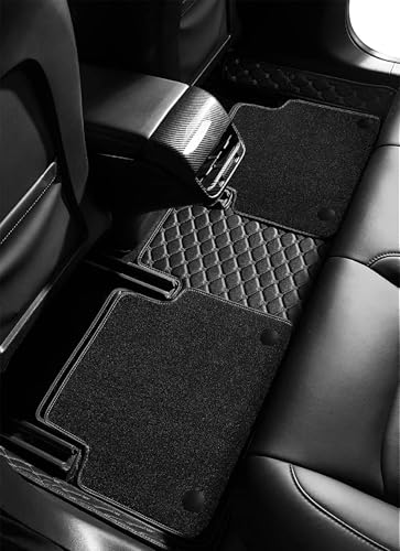 Image of Auto Hub 7D Car Floor Mats Compatible with Kia Seltos (Model - 2026-Till Date), Leatherette, 100% Waterproof & Washable, Seltos Car 7D Floor Mat, Black