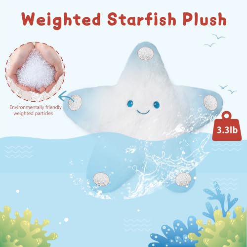 Image of Niuniu Daddy Weighted Stuffed Animals, 20 in 3.3 lbs Starfish Calming Plush