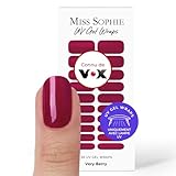 Original Miss Sophie Gel UV Stickers pour ongles I Very Berry I 20 bandes de vernis à ongles en gel UV unicolore I Pour les ongles des mains et des pieds