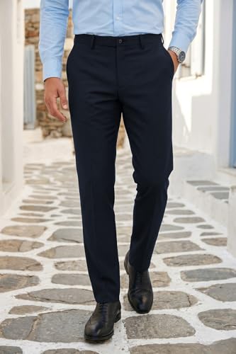 Image of Louis Philippe Men's Regular Fit Everyday Smart Wear Comfort Stretch Work Ready Solid Formal Trouser