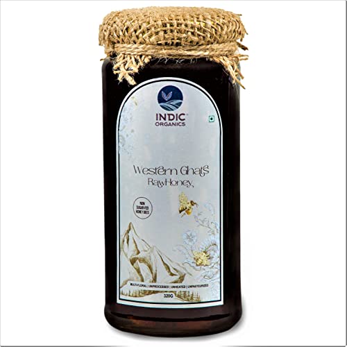 Image of Indic Organics Western Ghats Raw NMR Tested Honey | Unprocessed, Unheated & Unpasteurized | NMR Tested at IISc, Bangalore (Wild Forest, 320 Gm)