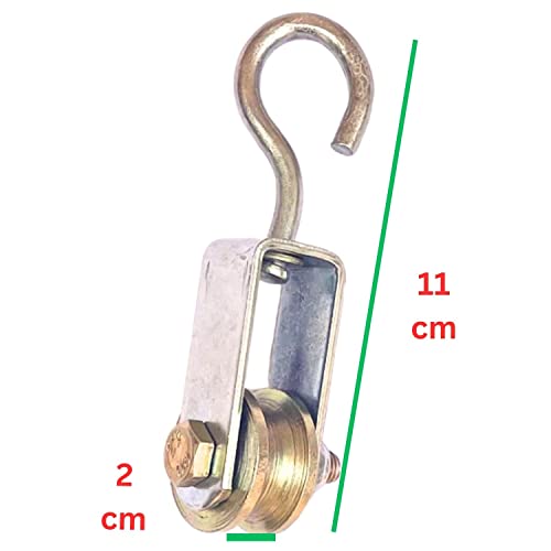Image of Myjas- Unbreakable Solid Roller Pulley Pulley Machine Tool for Lifting Rope, Gym, Exercise, Pull up bar, Climbing, Hanging, Gold (Pack of 2)
