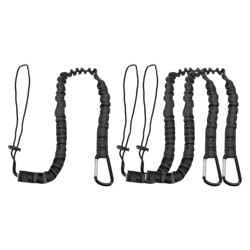Image of MECCANIXITY Retractable Tool Lanyard 3ft with Single Aluminum Buckle and Adjustable Loop End, Maximum Weight Limit 10KG / 22lb, Safety Fall Protection Tools Leash, Black 3 Pack