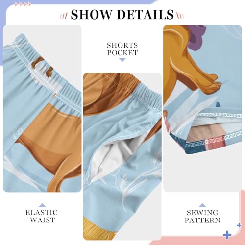 ZZXXB Winter Dachshund Snow Boys Long Pants Soft Trousers Elastic Waist Kids Lounge Bottoms with Pockets S-XL4