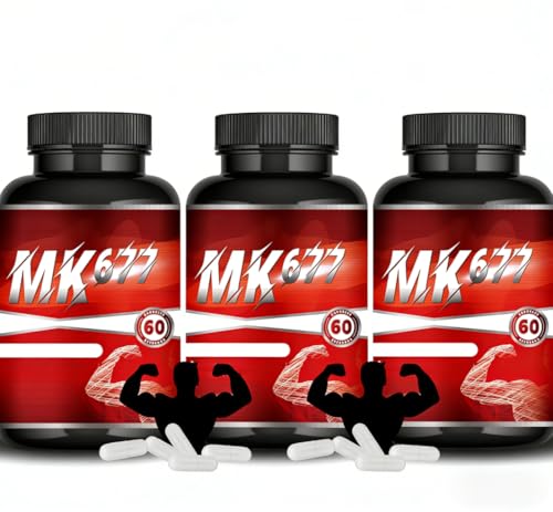 MK677 Natürliche Muskelunterstützung tägliche Vitalitätsunterstützung glutenfrei nicht gentechnisch verändert für Frauen & Männer (3er-Pack)