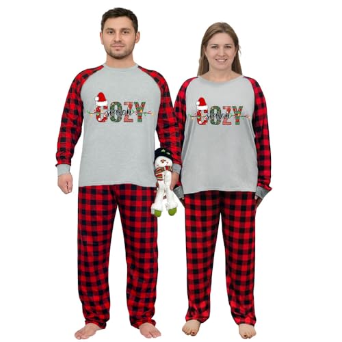 kinlamoose Plus Size Grey Cozy Lighting Season Family Matching Pajama