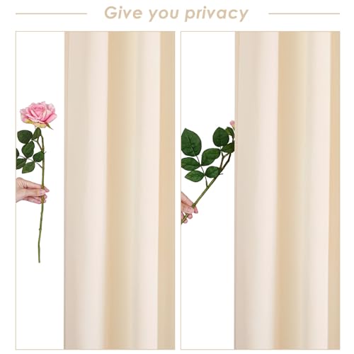 Image of Ivory Backdrop Curtains 2 Panel 5ft x 10ft Polyester Fabric Wedding Backdrops for Arch Party Stage Ceremony Photography Background Decoration