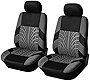 2PCS Car Seat Covers for Front Seats, Breathable Waterproof Polyester Split Automotive Cushion Cover, Vehicle Seat Protectors Driver Interior Accessories Universal for Most Cars, Trucks, SUV (Gray)