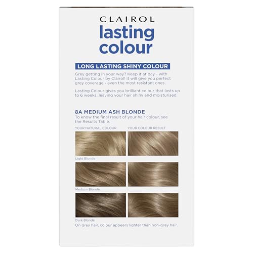 Clairol Lasting Colour Permanent Hair Dye | Ideal Grey Coverage | Shiny and Moisturised Hair | 8A Medium Ash Blonde - Image 2
