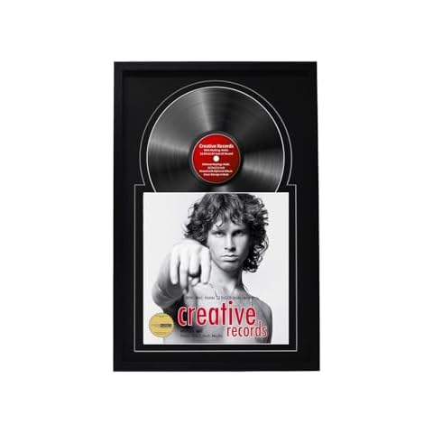 Creative Picture Frames 16" x 24" Jukebox Vinyl Frame Display with Double Matting, LP Record Album Frame for Wall Decor, Black/Black, 1 Count Cover