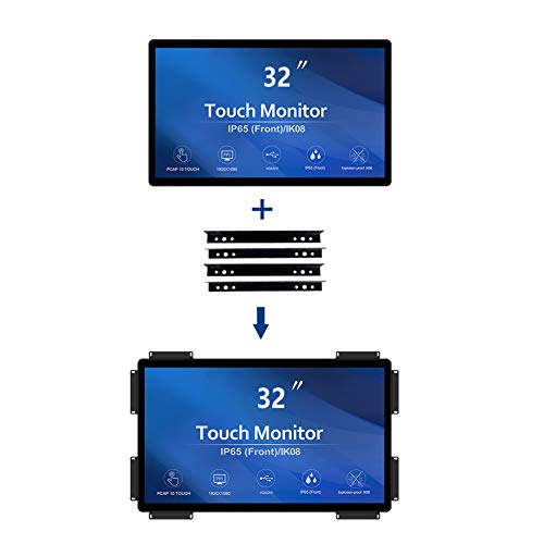 Image of GreenTouch 32 inch 10 Points PCAP Open Frame Touch Screen Industrial LCD Display Monitor HDMI+VGA+DVI Video Port