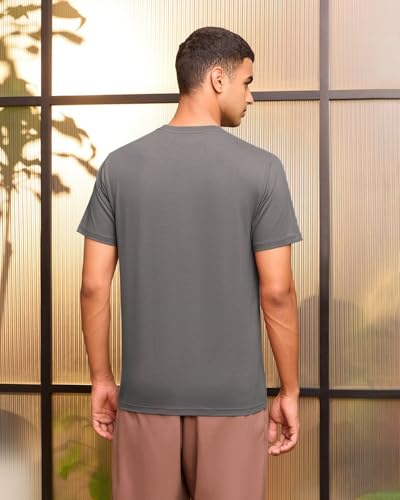 Image of Wellbi Bamboo Men's Tshirt - Ultra-Soft, Breathable & Sustainable | Premium Cotton Blend for Supreme Comfort | Stylish & Eco-Friendly T-Shirt for Men | Tshirt Men Cotton