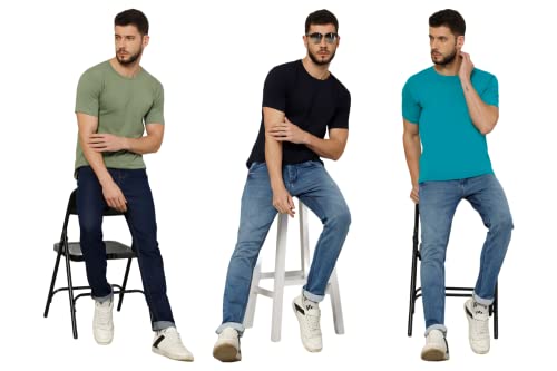 Image of T-Shirt for Men - 100% Cotton Casual T-Shirt | Half Sleeve, Round Neck 4 Way Stretch Fabric | Slim Fit T-Shirt