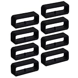 Magic Band Protectors | Black Color Smart Watch Security Bands | Fit For 18mm | Made for Fitbit Charge, Charge HR, Garmin Vivofit, Disney Magic Band 2.0 & More (18mm - Black - Pack of 8)