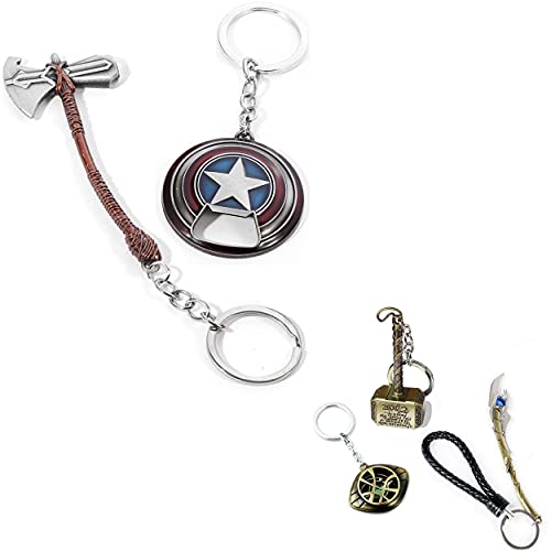 Sio & Tan Captain America Bottle Opener Shield Keychain, Thor Stormbreaker Bottle Opener, Axe Keychain Opener Keyring Key Chain Loki Dr Strange Keychain