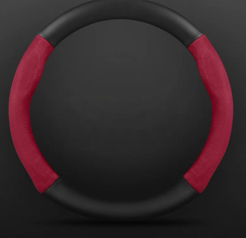 ZHANGLX Car Steering Wheel Cover for Dodge Durango 3/2/1.Gen SXT/GT/RT/Citadel/SRT/SRT Hellcat 1998-2025, Stylish Non Slip Premium Steering Wheel Cover for Steering Wheel With Logo