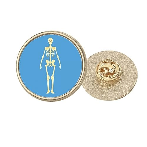 Broche ronde en métal doré anatomie humaine à porter sur une veste au quotidien