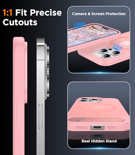 Image of Magnetic Compatible with iPhone 14 Pro Case, [Built-in Invisible Kickstand][Compatible with MagSafe] [Military Grade Shockproof] Slim Translucent Matte Phone Case for iPhone 14 Pro 6.1 inch