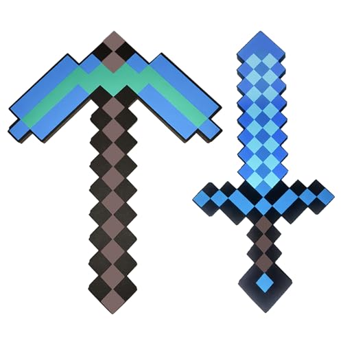 foam sword and pickaxe set kids role play toys for halloween cosplay video game parties