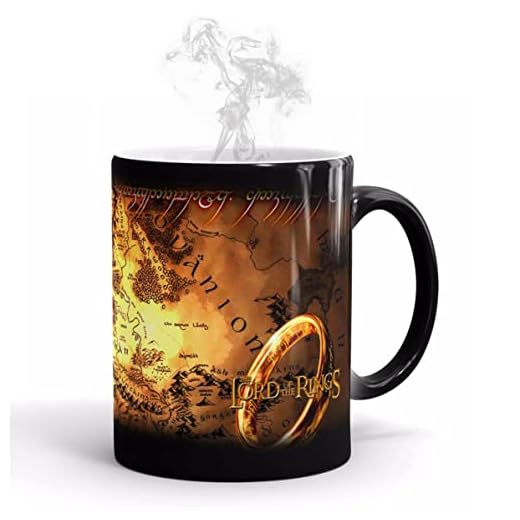 Ariycaz Tazas de café,El Señor de los Anillos Tazas de café de cerámica sensible al calor Taza mágica Regalo de la novedad/padre Regalos 350ml (12oz)
