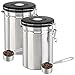 Produktbild Rosenstein & Söhne Teedose: 2er-Set Kaffeedosen mit Kalenderblatt, C02-Freigabeventil & Messlöffel (Vorratsdosen Edelstahl, Edelstahl-Kaffee-Vorratsdosen, Kaffeekapsel)