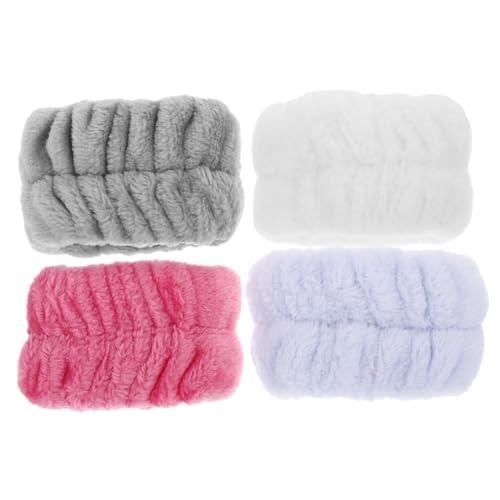 Beatifufu 4 ペア 洗顔用リスト ハンドバッグスト チェーン ログ ライト付きポケットルーペ 蓋 備品 ダッフル ドア 三つ折り 小瓶フォームボトル スパリストバンド フランネル