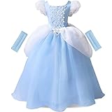 SNDSHOP Cinderella Princess Costume Girl Dress Birthday Party Blue Ball Gown Special Occison Halloween 2-11T