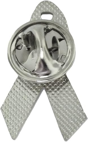 Image of PinMart Awareness Enamel Lapel Pin - Nickel and Gold Color Plated Ribbon Pin - Prevention and Awareness Ribbon - Jewelry Brooch with Secure Clutch Back