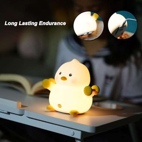 Lámpara de noche con luz LED en forma de pato de silicona miniatura 6