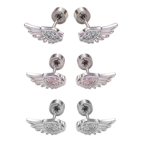 Versatile Wing Studs Earrings for Cartilage Piercing Easy Mixed Matching Styles Alloy Portable Designs Stylish Ear Piercing