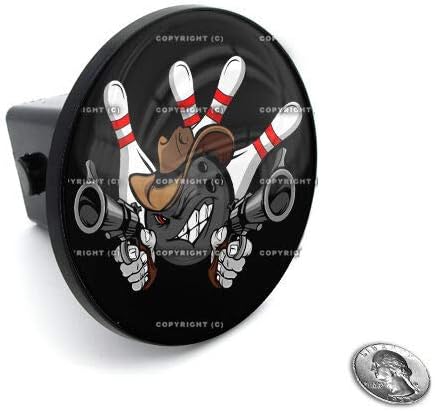2" Tow Hitch Receiver Plug Cover Insert for SUV's & Trucks - Bowling Skull Style-9856-6718