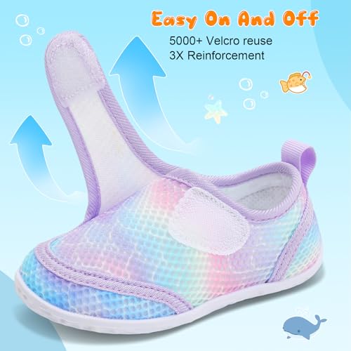 Image of FEETCITY Toddler Water Shoes Boys Girls Swim Shoes Quick Dry Kids Aqua Socks Barefoot for Beach Swimming Pool