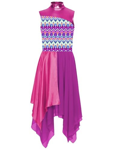 Robe de danse imprimé asymétrique Oyolan pour contemporain et salsa latine