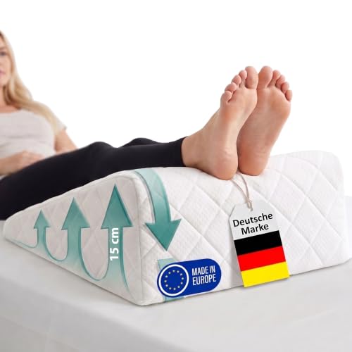 Venenkissen - Beinkissen zum Hochlagern mit abnehmbarem & waschbarem Bezug | 71 x 40 x 15 cm | Venenkissen Beinhochlagerungskissen, Ideal als Keilkissen für die ergonomische Hochlagerung der Beine