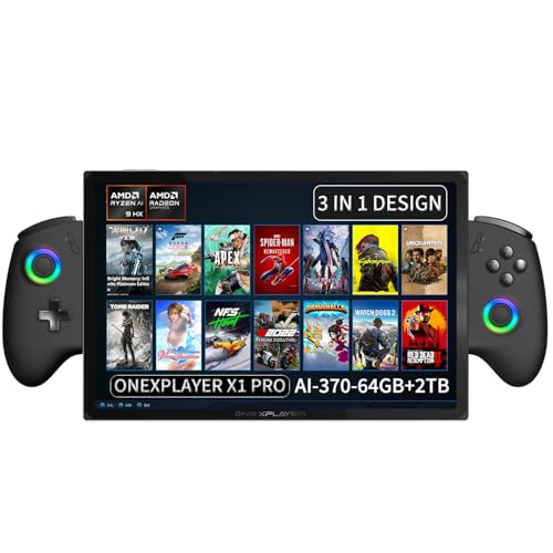 Image of ONE XPLAYER X1 PRO (AMD AI 370-64GB+2TB) 10.95 Inches Handheld PC Video Console Portable Win 11 Home OS Laptop 120Hz 2560X1600 Touchscreen Mini Pocket Tablet PC Black