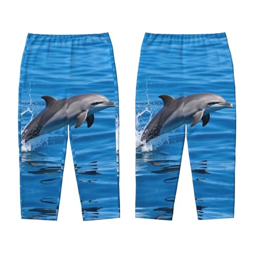 Pajama Pants Pajama Bottoms with Elastic Waistband Sleepwear Lounge Pants, Ocean Dolphin Leap Out Sea3